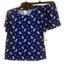 FLORA NIKROOZ Averie Rib Knit Pajama Top & Shorts Set Navy Floral Ch Size T90446