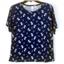 FLORA NIKROOZ Averie Rib Knit Pajama Top & Shorts Set Navy Floral Ch Size T90446