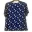 FLORA NIKROOZ Averie Rib Knit Pajama Top & Shorts Set Navy Floral Ch Size T90446