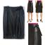 Anne Klein Womens Faux Leather Wrap Skirt Black Size 4 New
