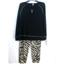 FLORA NIKROOZ Audrey Top & Print Velour Jogger Pajama Set Black Ch Size T90524