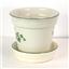 2 5" indoor Ceramic Flower Pot Planters Ivory w/ Ivy Leaf Accent