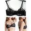 Calvin Klein CK Black Floral Lace Balconette Bra Black Size 32D New QF7356