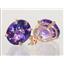 14k Gold Post Earrings, Amethyst, E202