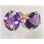 14k Gold Post Earrings, Amethyst, E202