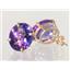 14k Gold Post Earrings, Amethyst, E202