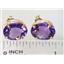 14k Gold Post Earrings, Amethyst, E202