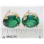 14k Gold Post Earrings, Russian Nanocrystal Emerald, E202