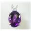 925 Sterling Silver Pendant, Natural Amethyst, SP018