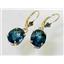 14k Gold Leverback Earrings, London Blue Topaz, E207