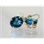 14k Gold Leverback Earrings, London Blue Topaz, E207