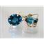 14k Gold Leverback Earrings, London Blue Topaz, E207