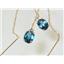 14k Gold Threader Earrings, London Blue Topaz, E003
