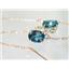 14k Gold Threader Earrings, London Blue Topaz, E003