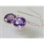 14k Gold Threader Earrings, Amethyst, E205