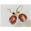 14k Gold Leverback Earrings, Twilight Fire Topaz, E207