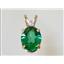 P020, Russian Nanocrystal Emeraldl, 14k Gold Pendant