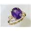 10K, 14K or 18K Gold Angel Ring, Amethyst, R154