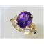 10K, 14K or 18K Gold Angel Ring, Amethyst, R154