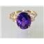10K, 14K or 18K Gold Angel Ring, Amethyst, R154