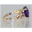 10K, 14K or 18K Gold Angel Ring, Amethyst, R154