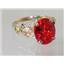 10K, 14K or 18K Gold Angel Ring, Created Padparadscha Sapphire, R154