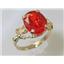 10K, 14K or 18K Gold Angel Ring, Created Padparadscha Sapphire, R154