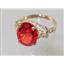 10K, 14K or 18K Gold Angel Ring, Created Padparadscha Sapphire, R154
