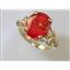 10K, 14K or 18K Gold Angel Ring, Created Padparadscha Sapphire, R154