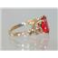 10K, 14K or 18K Gold Angel Ring, Created Padparadscha Sapphire, R154