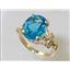 10K, 14K or 18K Gold Angel Ring, Swiss Blue Topaz, R154