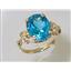 10K, 14K or 18K Gold Angel Ring, Swiss Blue Topaz, R154