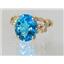 10K, 14K or 18K Gold Angel Ring, Swiss Blue Topaz, R154