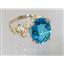 10K, 14K or 18K Gold Angel Ring, Swiss Blue Topaz, R154