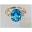 10K, 14K or 18K Gold Angel Ring, Swiss Blue Topaz, R154