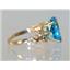 10K, 14K or 18K Gold Angel Ring, Swiss Blue Topaz, R154