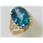 10K, 14K or 18K Gold Ladies Ring, Neptune Garden Topaz, R049