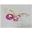 14k Gold Leverback Earrings, Pure Pink Topaz, E001