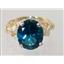10K, 14K or 18K Gold Angel Ring, London Blue Topaz, R154