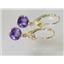 14k Gold Leverback Earrings, Amethyst, E011