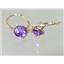 14k Gold Leverback Earrings, Amethyst, E011