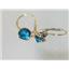 14k Gold Leverback Earrings, London Blue Topaz, E011