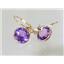 14k Gold Leverback Earrings, Amethyst, E111
