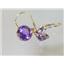 14k Gold Leverback Earrings, Amethyst, E111