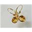 14k Gold Leverback Earrings, Citrine, E111