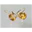 14k Gold Leverback Earrings, Citrine, E111