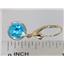 14k Gold Leverback Earrings, Swiss Blue Topaz, E111