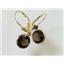14k Gold Leverback Earrings, Smoky Quartz, E111