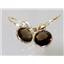 14k Gold Leverback Earrings, Smoky Quartz, E111