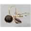 14k Gold Leverback Earrings, Smoky Quartz, E111